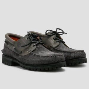Timberland 3-Eye Classic Lug Boat Shoes Gray Suede Size 12